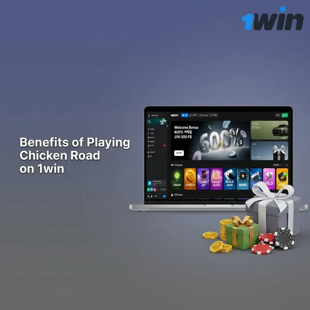 Chicken Road game on 1win platform showing 97% RTP, live stats, demo mode, and low 10 BDT minimum bet features