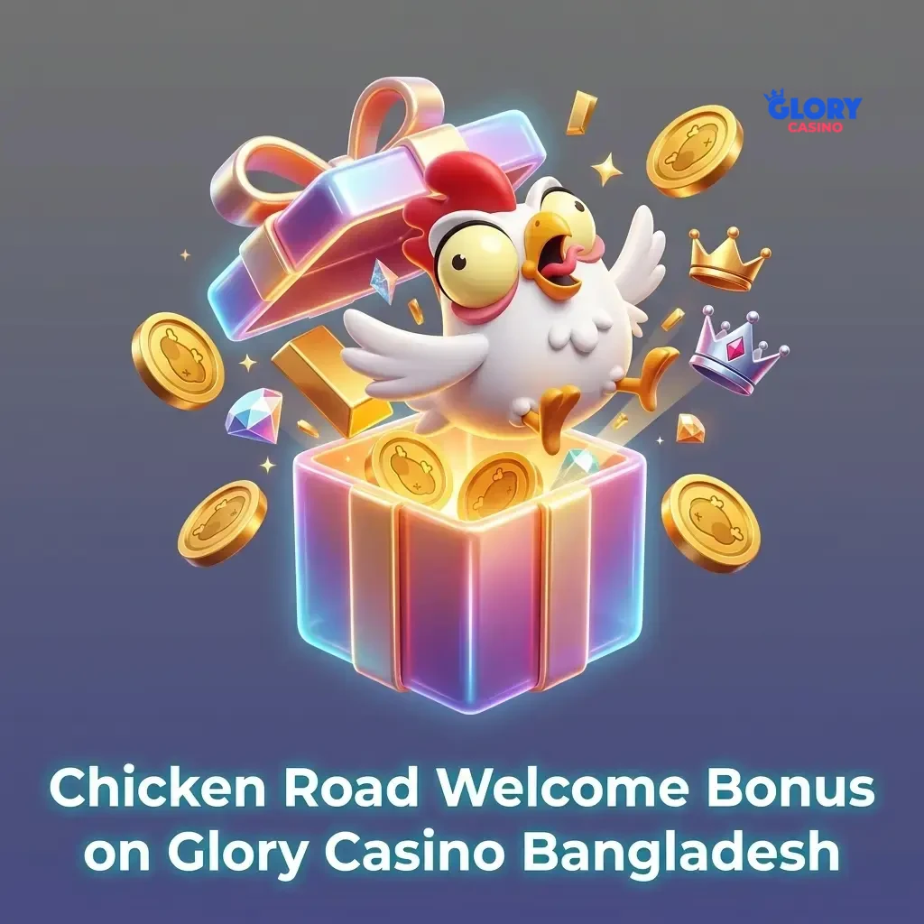 Glory Casino Bangladesh welcome bonus for Chicken Road with 100–125% match, free spins, and 200 BDT minimum deposit