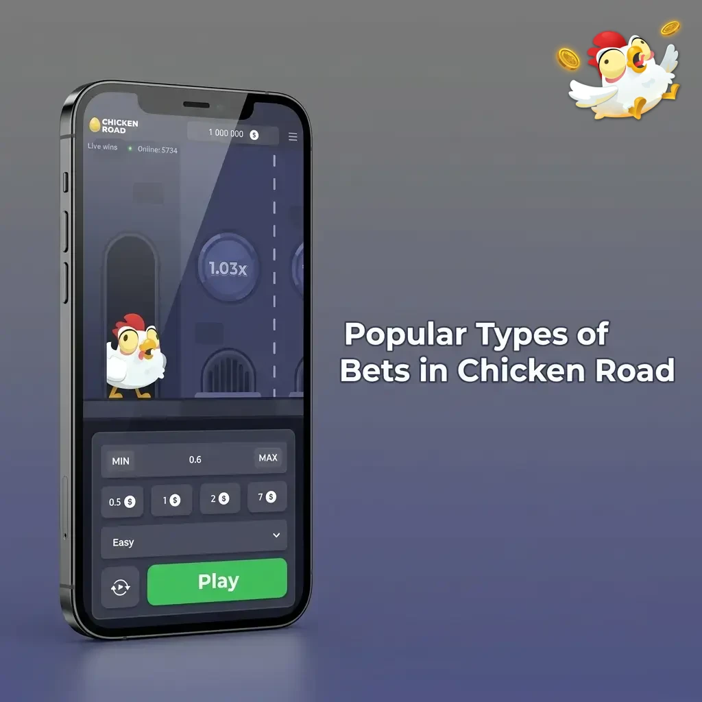 Chicken Road game bet types including single bet, multi-bet, auto-bet, and auto-cashout options for different risk levels
