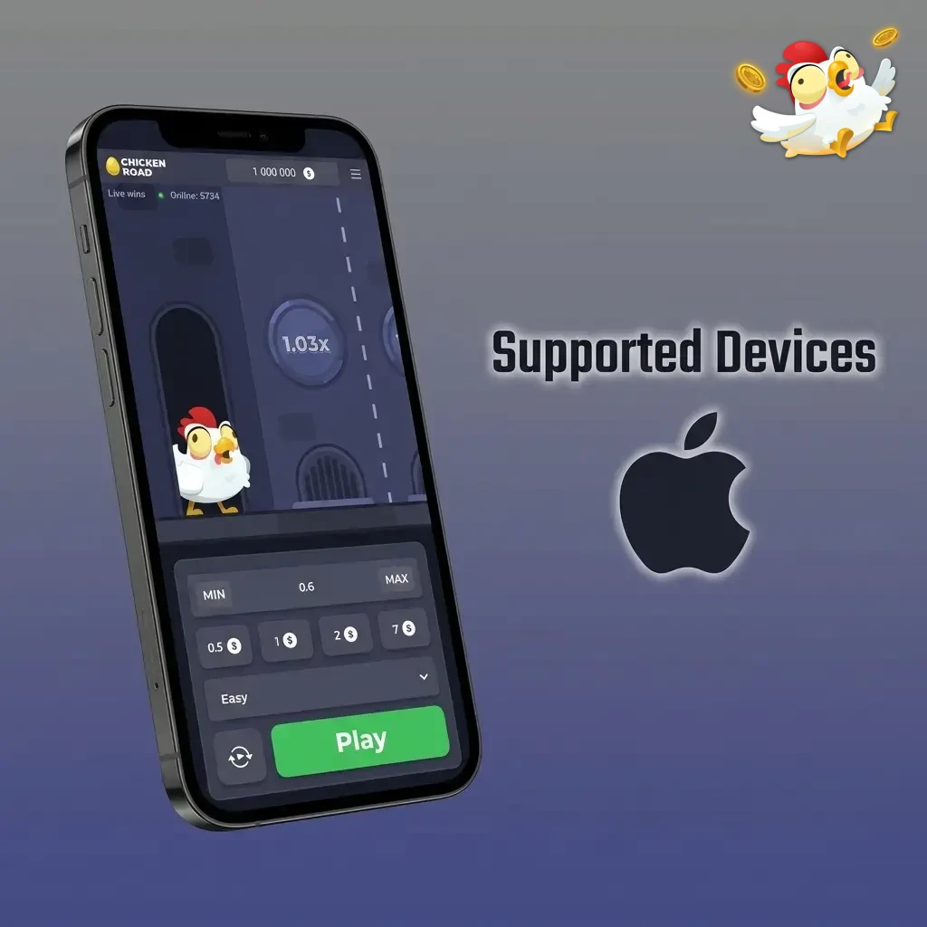 Apple devices supported for Chicken Road game, including iPhone SE to iPhone 15 Pro Max and iPad Air on iOS 12+