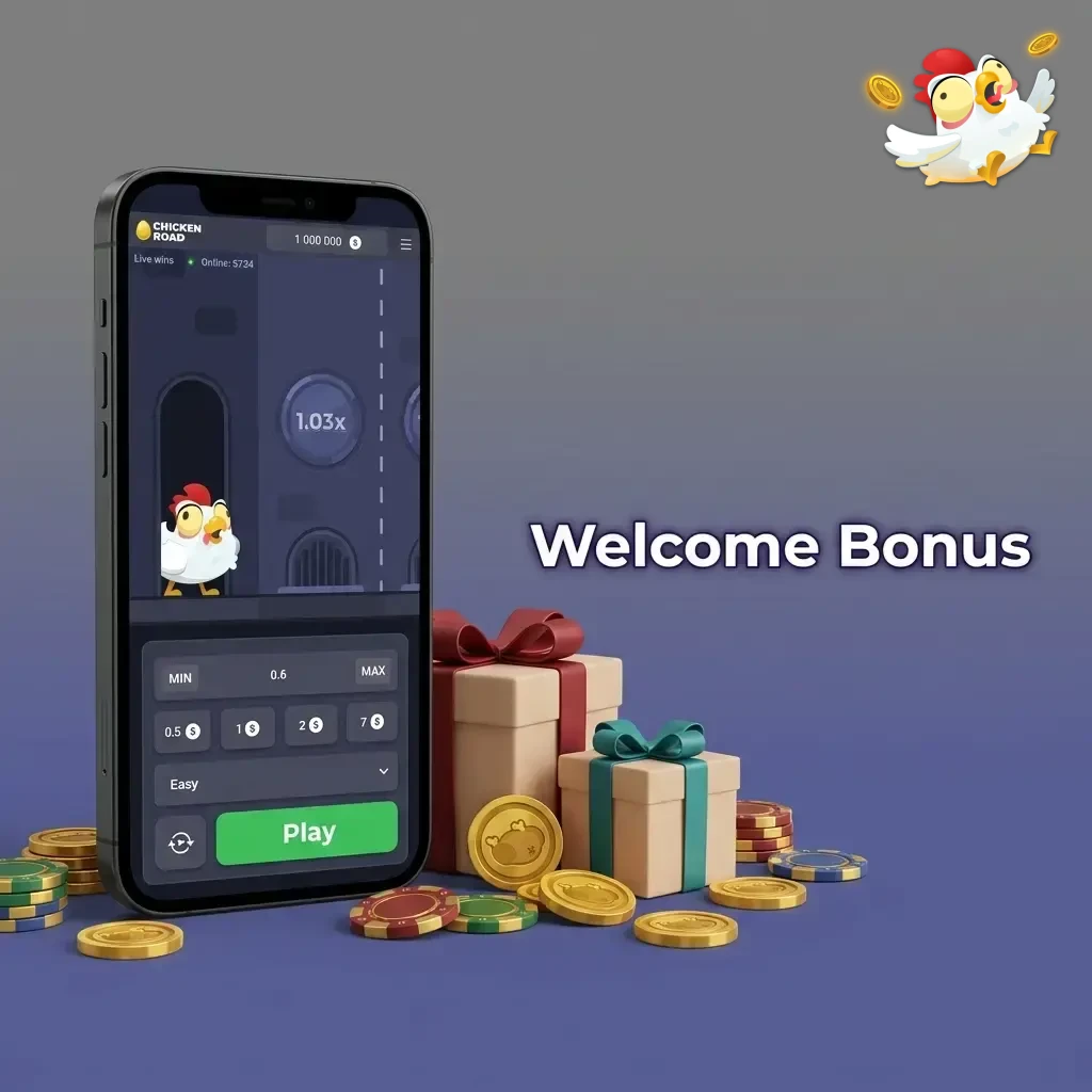 New casino player receiving a welcome bonus deposit match offer to boost starting funds for Chicken Road in Bangladesh