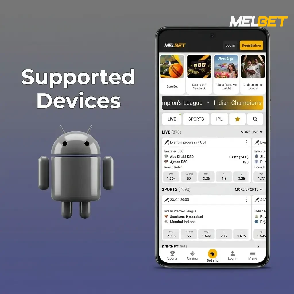 Android devices supported by Melbet Chicken Road app, from budget Samsung Galaxy A13 to flagship OnePlus 12