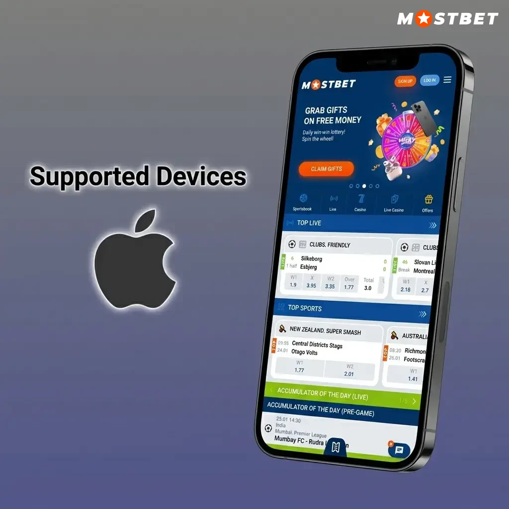 Apple iPhones and iPads supported by Mostbet PWA running iOS 12 or later with full functionality