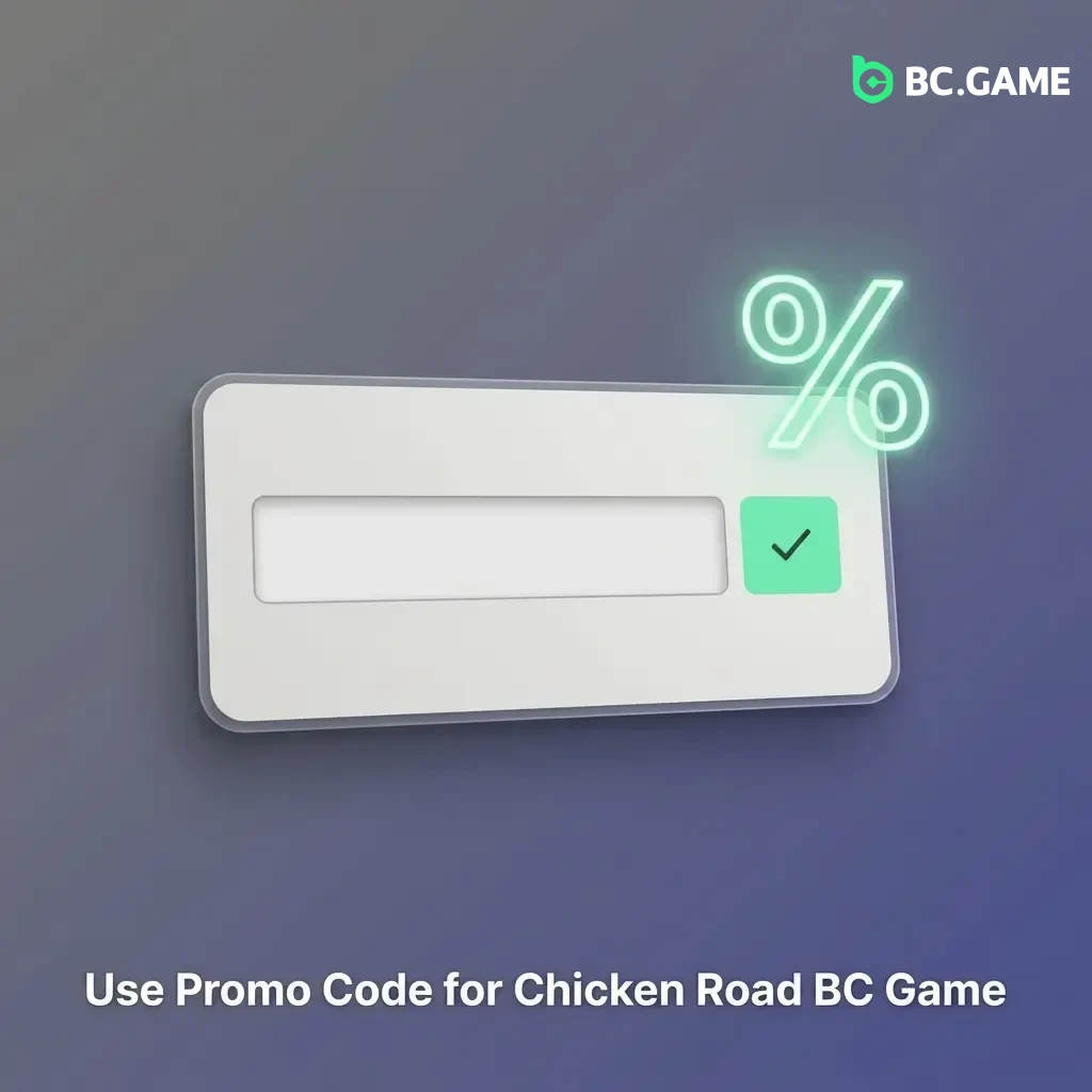 BC Game promo code BCGAME500 entry field for Chicken Road bonus activation during registration or via app
